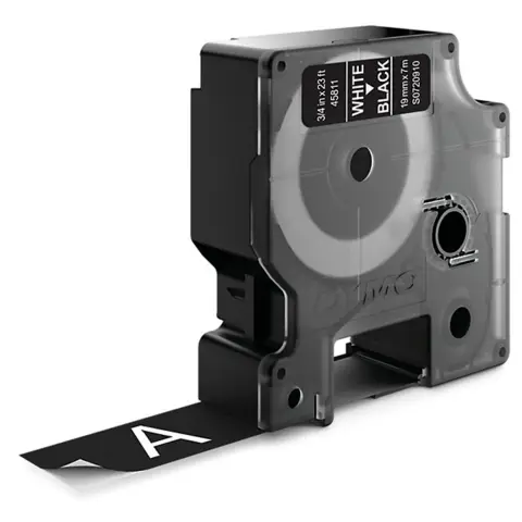 Dymo taśma do drukarek etykiet, D1 45811 biały/czarny 7m/19mm